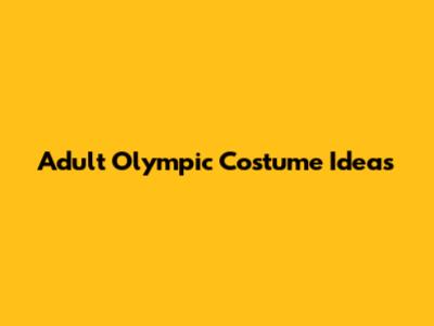 Adult Olympic Costume Ideas