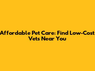 Affordable Pet Care: Find Low-Cost Vets Near You