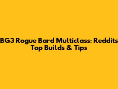 BG3 Rogue Bard Multiclass: Reddit's Top Builds & Tips
