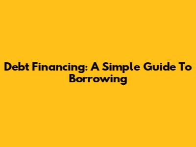 Debt Financing: A Simple Guide To Borrowing