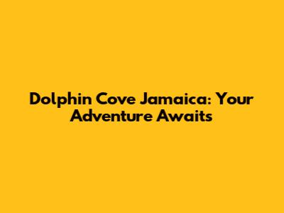 Dolphin Cove Jamaica: Your Adventure Awaits