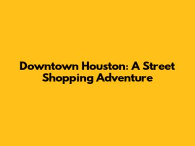Downtown Houston: A Street Shopping Adventure