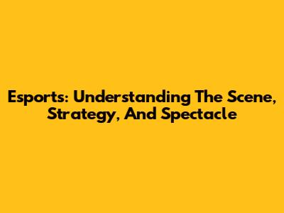 Esports: Understanding The Scene, Strategy, And Spectacle