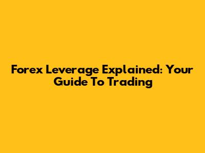Forex Leverage Explained: Your Guide To Trading