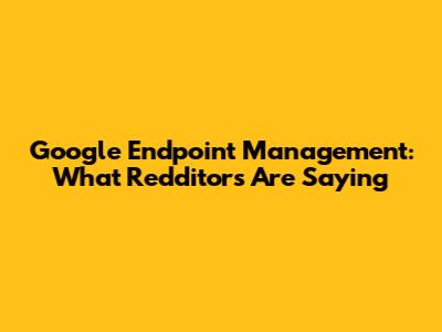 Google Endpoint Management: What Redditors Are Saying
