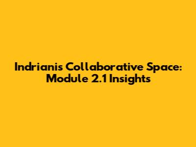 Indriani's Collaborative Space: Module 2.1 Insights