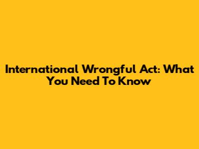 International Wrongful Act: What You Need To Know