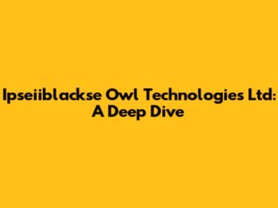 Ipseiiblackse Owl Technologies Ltd: A Deep Dive
