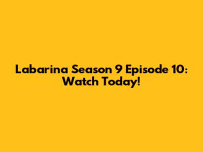 Labarina Season 9 Episode 10: Watch Today!