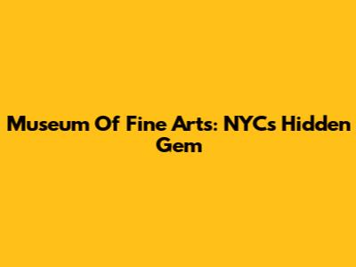 Museum Of Fine Arts: NYC's Hidden Gem
