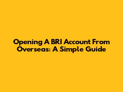 Opening A BRI Account From Overseas: A Simple Guide