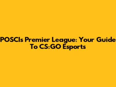 POSCI's Premier League: Your Guide To CS:GO Esports