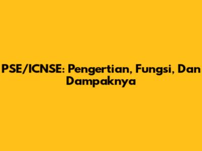 PSE/ICNSE: Pengertian, Fungsi, Dan Dampaknya