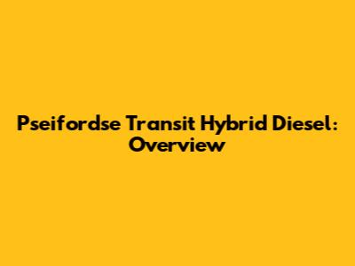 Pseifordse Transit Hybrid Diesel: Overview