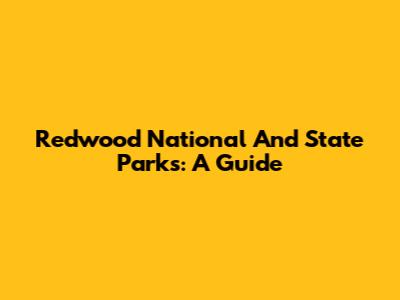 Redwood National And State Parks: A Guide