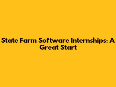 State Farm Software Internships: A Great Start
