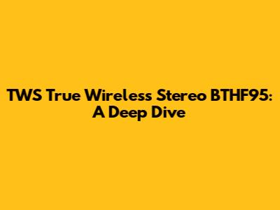 TWS True Wireless Stereo BTHF95: A Deep Dive