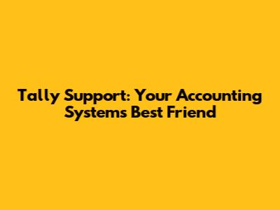 Tally Support: Your Accounting System's Best Friend