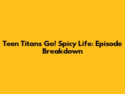 Teen Titans Go! Spicy Life: Episode Breakdown