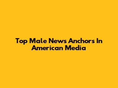 Top Male News Anchors In American Media
