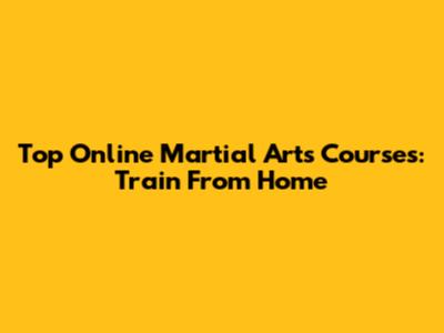 Top Online Martial Arts Courses: Train From Home