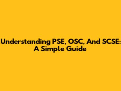 Understanding PSE, OSC, And SCSE: A Simple Guide